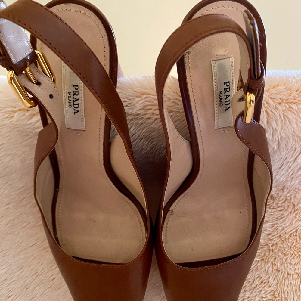 Authentic PRADA SLING BACK RUST COLOR - Picture 6 of 11